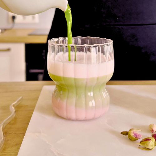Iced Matcha Latte with a Pink Twist