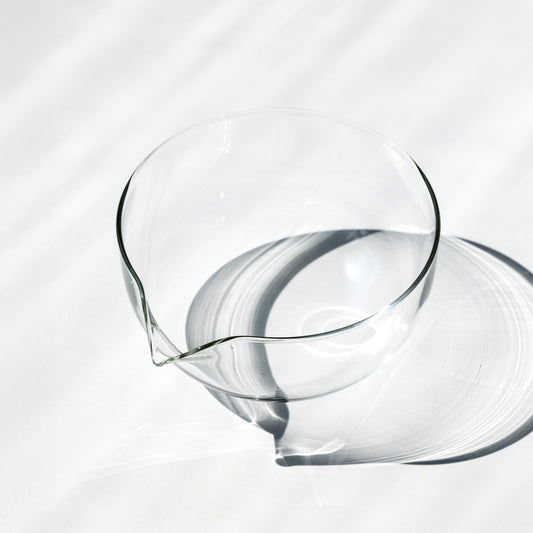 Glass Matcha Bowl with a Pour Spout